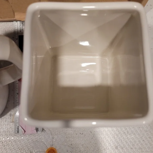 Rae Dunn Cream Mug and Holder Set - Play Hard, Work Hard - Picture 4 of 6